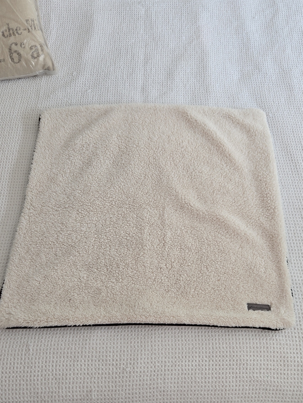 Eddie Bauer Cream Sherpa Pillow Cover 26 x 26